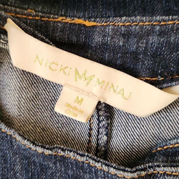 Nicki Minaj blue denim women's medium zippered jacket - Picture 2 of 5